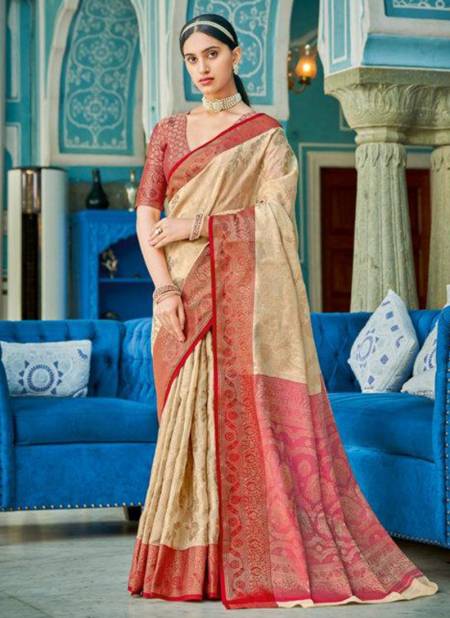Off White Colour Sangam Rajsundari New latest Designer Ethnic Wear Cotton Saree Collection 1006